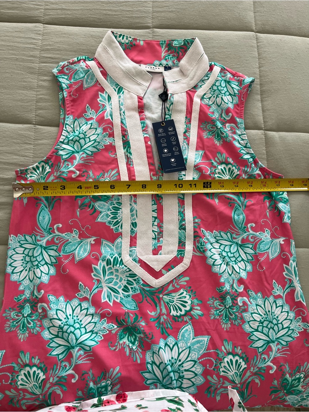 Cabana Life Cote de Azure Sleeveless Pink Floral Shift Tunic swim cover up Dress - Picture 11 of 11